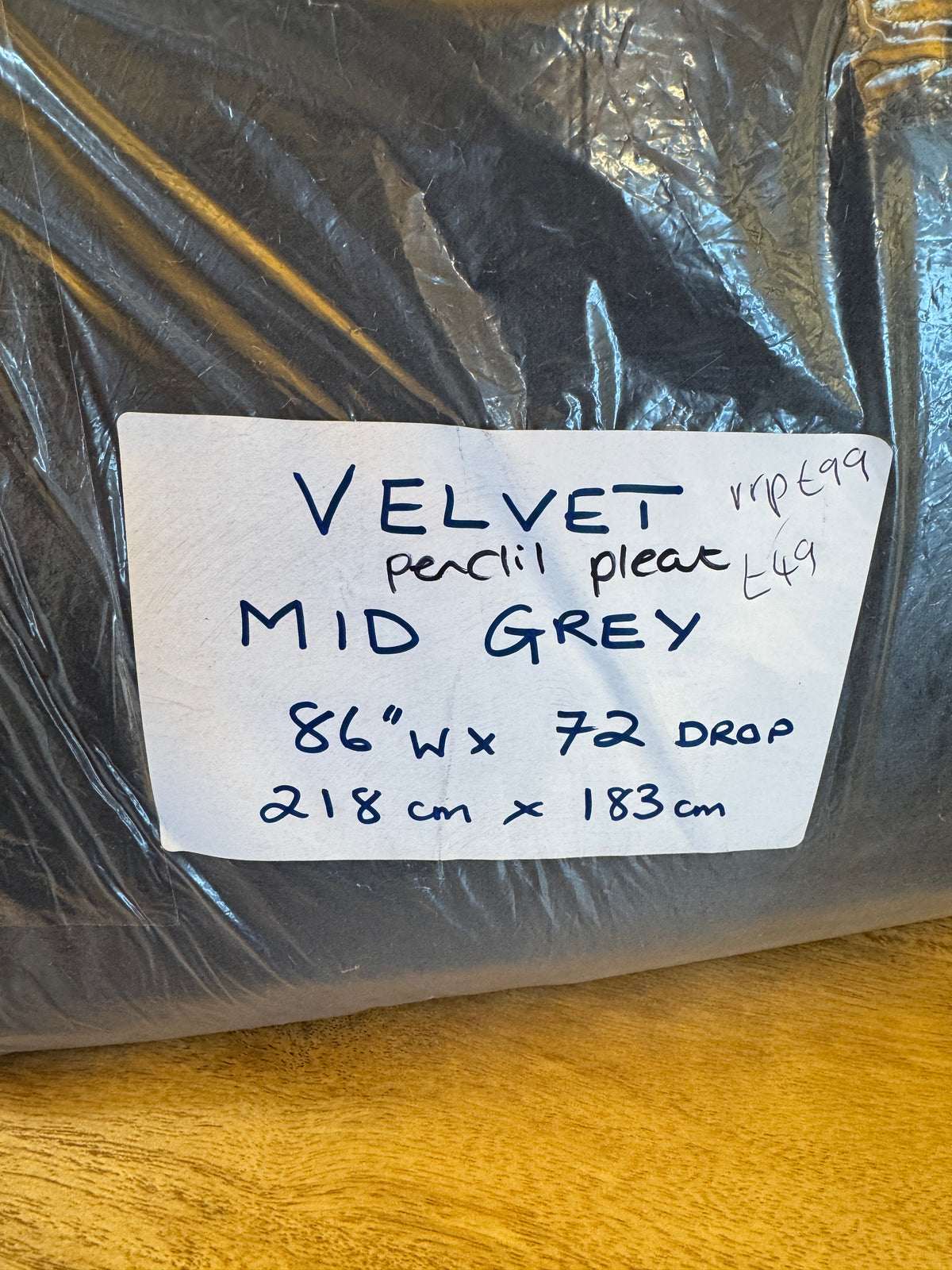 Marks and Spencer mid grey velvet Smart Temperature Blackout Brushed Pencil Pleat Curtains 86 x 72 inch