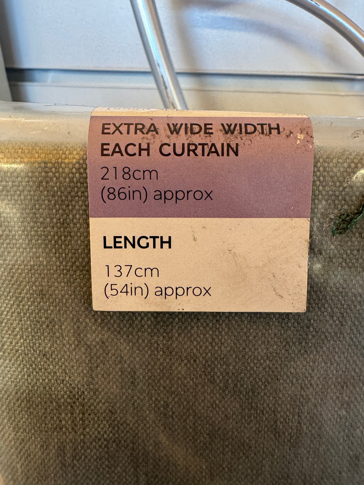 M & S Olive Green Brushed Fabric Pencil Pleat Black Out Curtains 86x 54 in