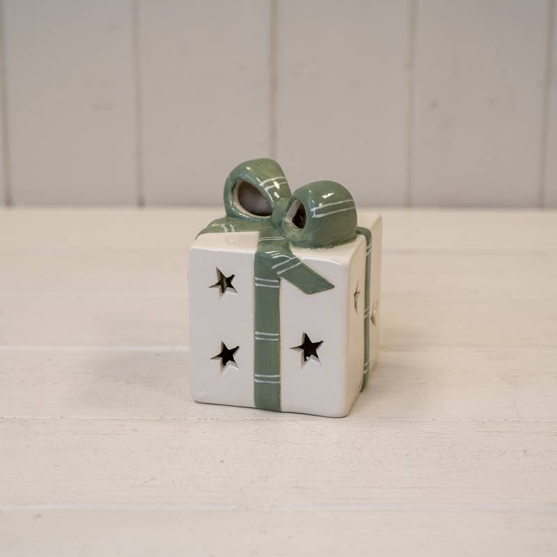 White/Green Ceramic Present
