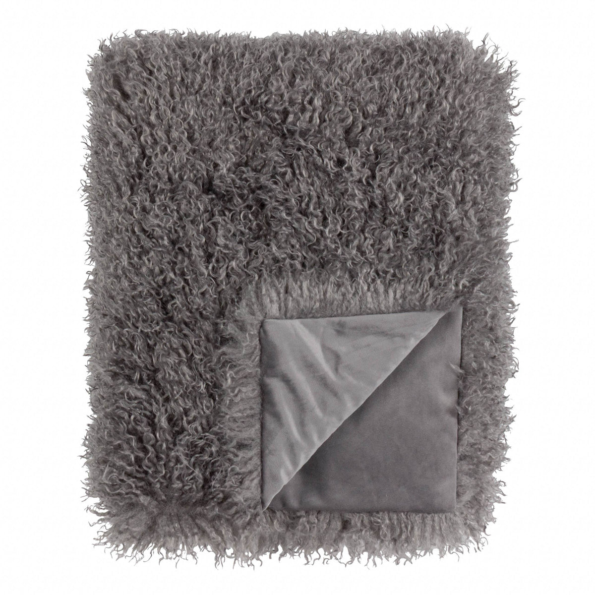 Rowan Faux Fur Throw Grey: Grey / 130 x 175cm