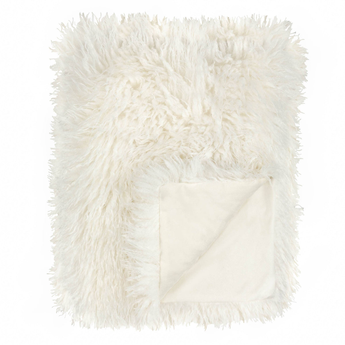 Rowan Faux Fur Throw Ecru: Ecru / 130 x 175cm