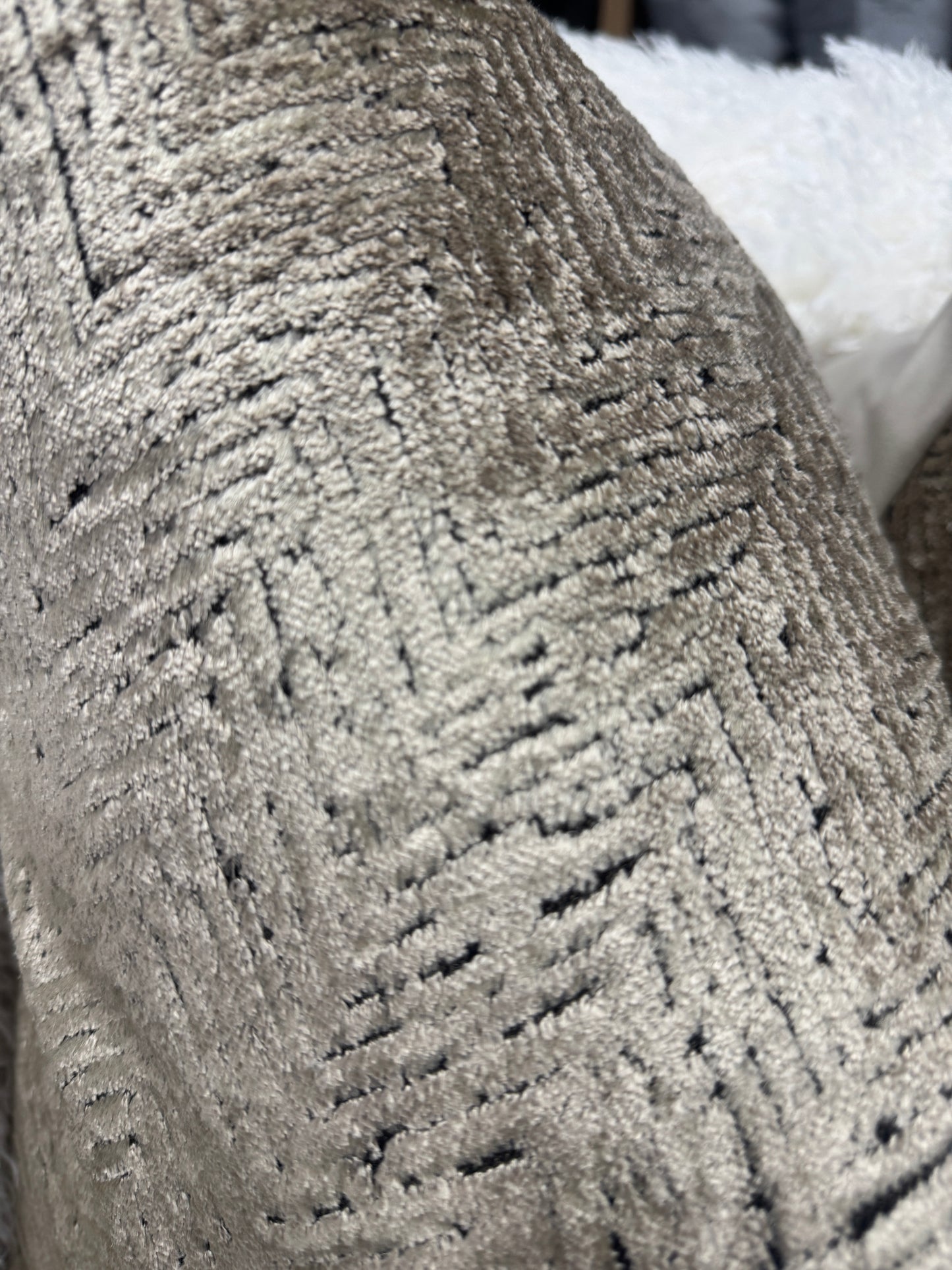 Taupe zig zag velvet luxury velvet cushion 45 x 45 cm feather filled (Copy)