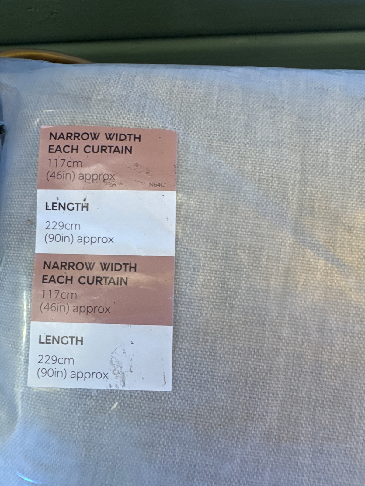 M & S Grey Smart Temperature Blackout Brushed Pencil Pleat curtains 46 x 90 inch