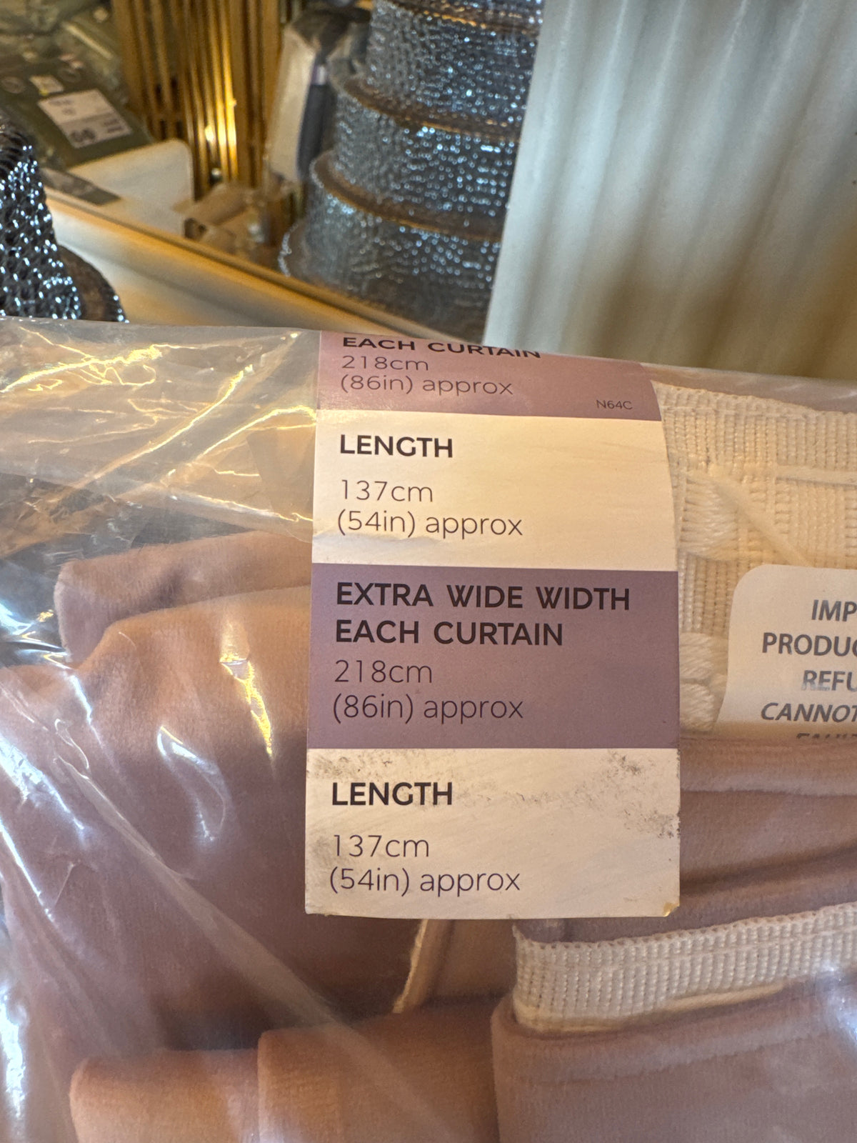 M & S Mauve Velvet Thermal pencil Curtains 86 x 54 inch