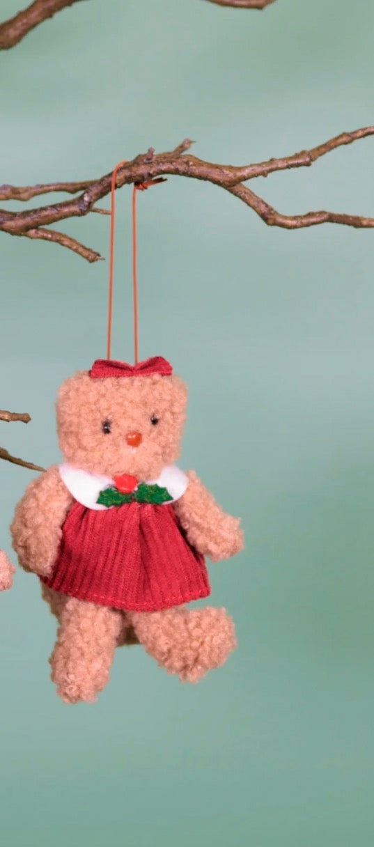 Festive Hanging Bears – Berry & Buttons – girl bear