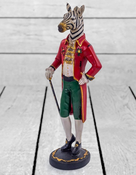 STANDING GENTRY ZEBRA FIGURE STATUE