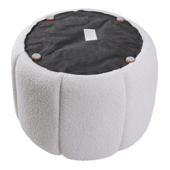 Boucle footstool petal design