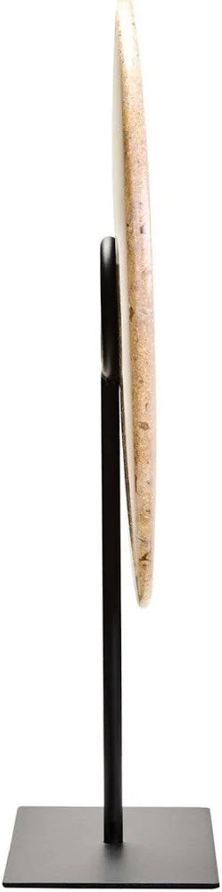 Medium Round Dia 20cm beige speckled Marble Disc Sculpture
