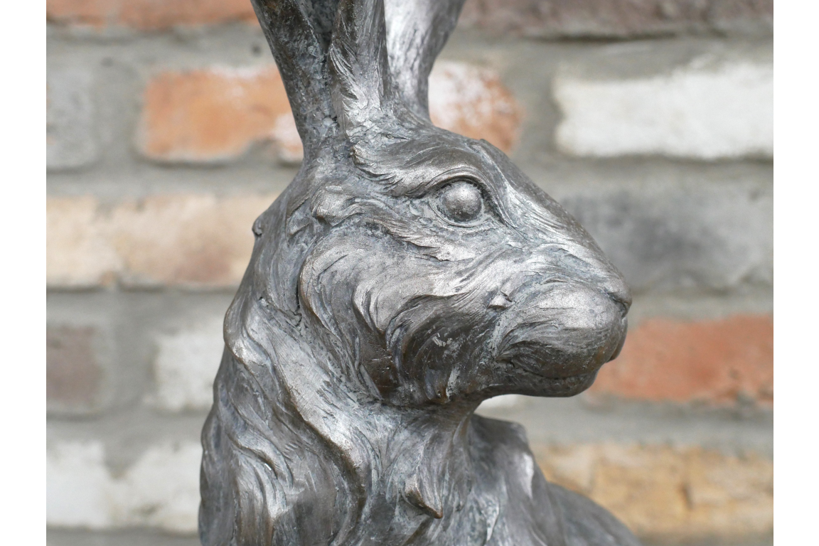 Large Sitting hare in grey statue indoor or outdoor
