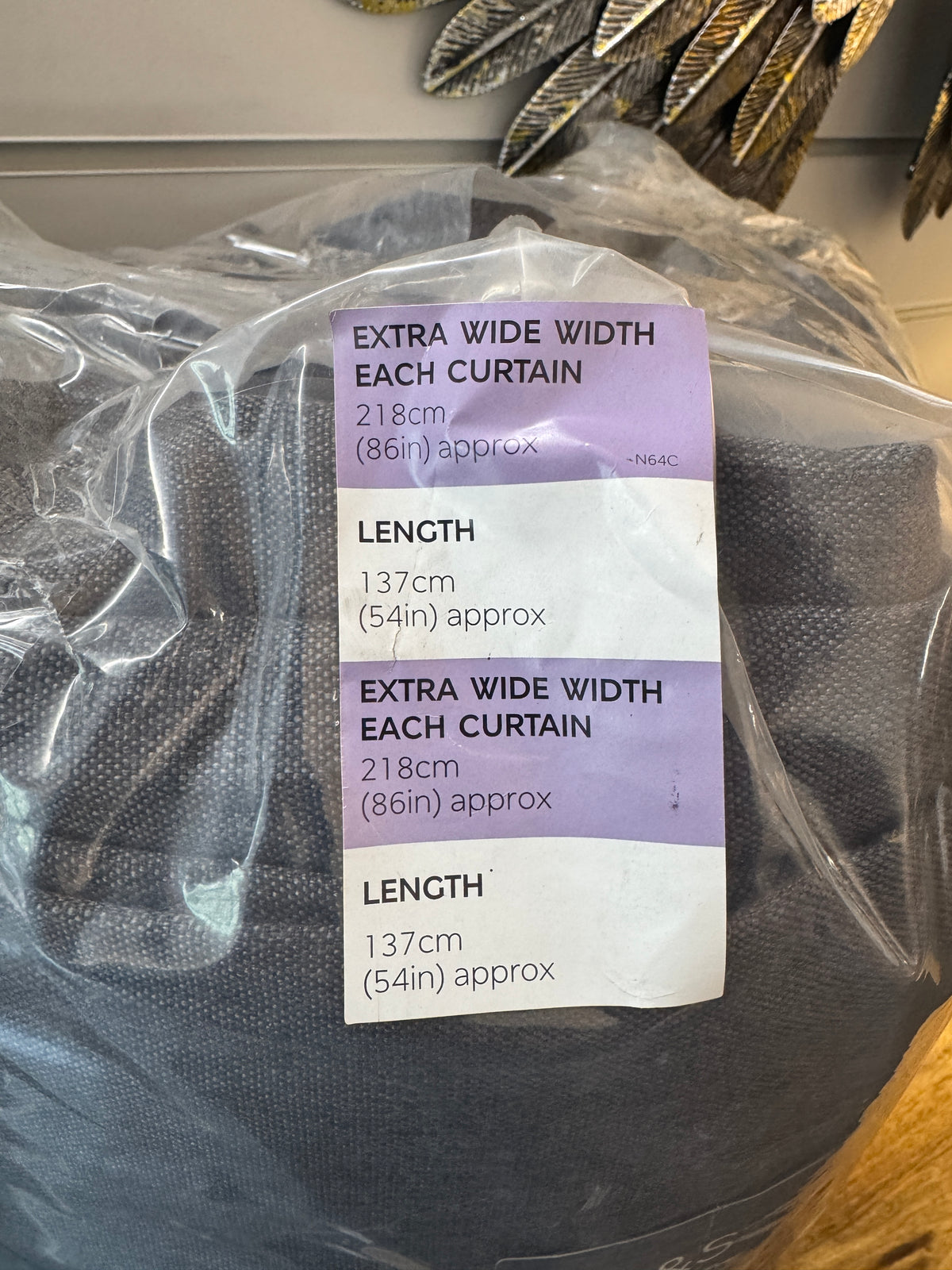 Marks and Spencer Charcoal Grey ultra Smart Temperature Blackout Brushed Pencil Pleat curtains 86 x 54 inch