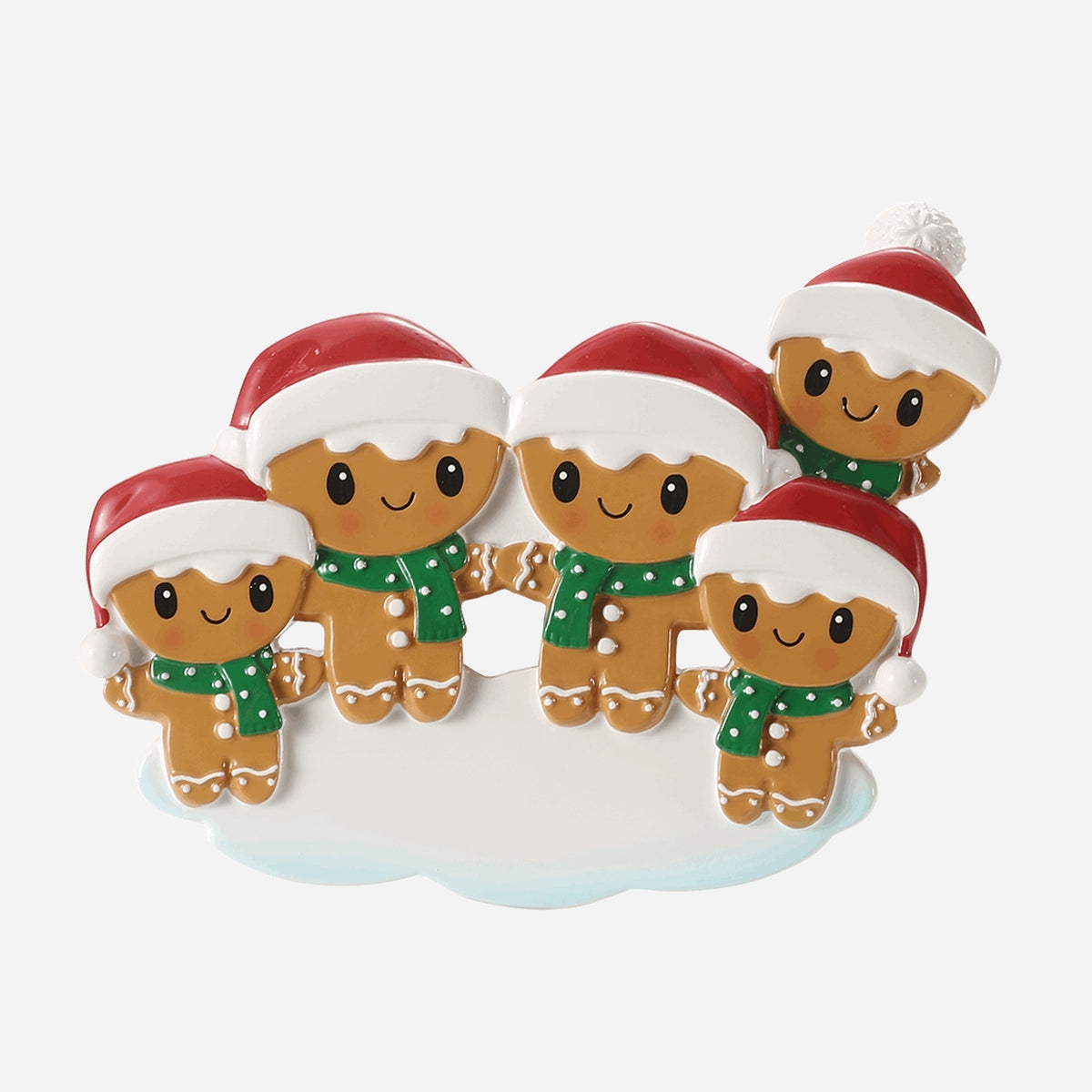 Personalised Gingerbread Family of Christmas Decoration