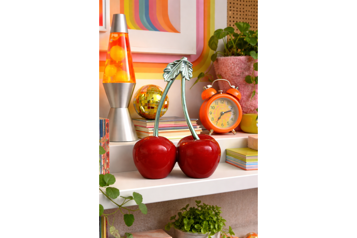 Red Cherries Decorative Statue – Modern Home Accent