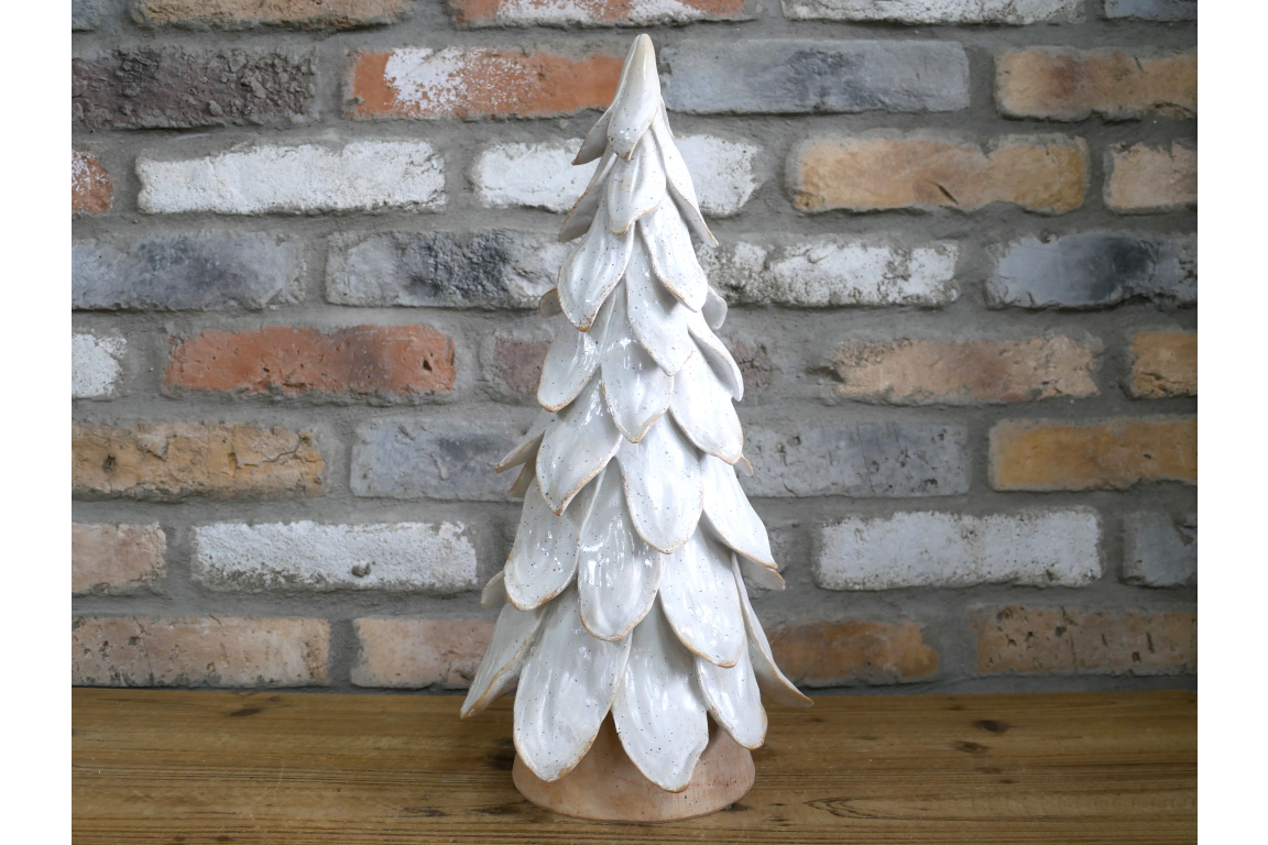 Large white layered Christmas tree
