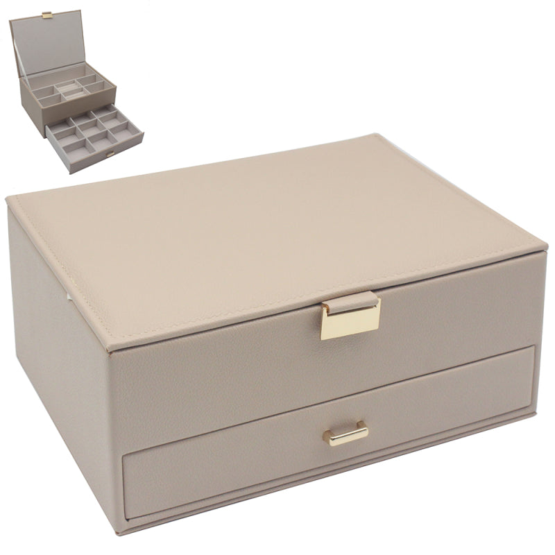 Taupe Jewellery Box with Drawer