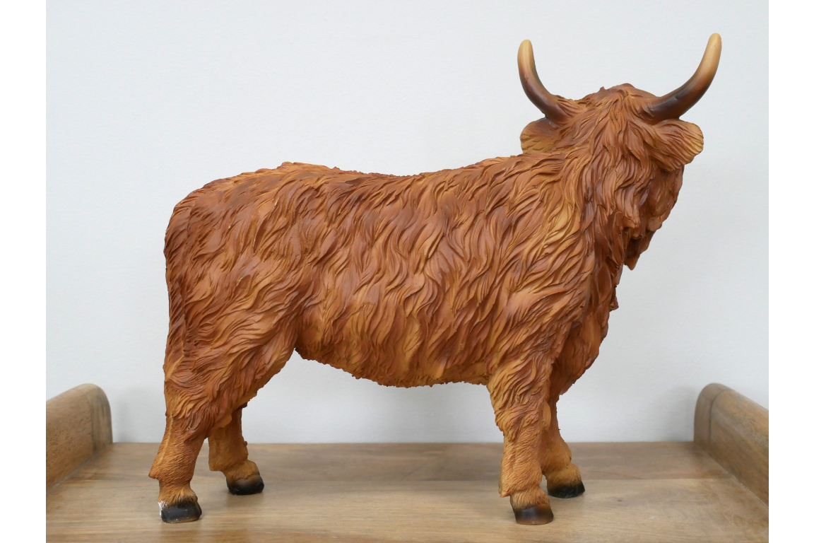 Standing highland cow statue