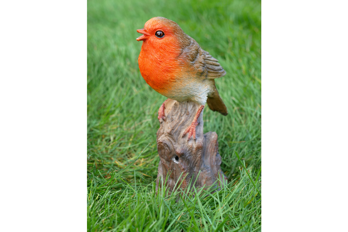 Best selling tweeting Robin statue for the garden sensor activated