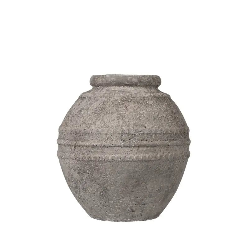 ANTIQUE DARK GREY TERRACOTTA POT - 40.5 CM
