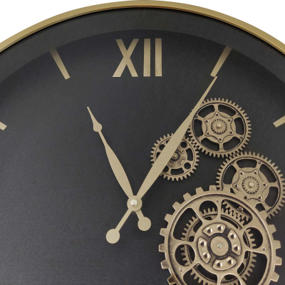 50cm Black Gears Wall Clock