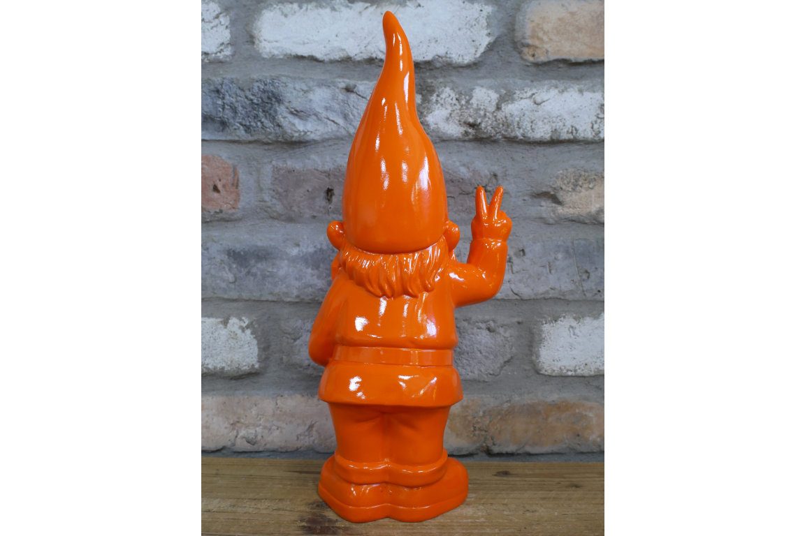 Bright Orange Peace Sign Gnome Ornament – 40cm