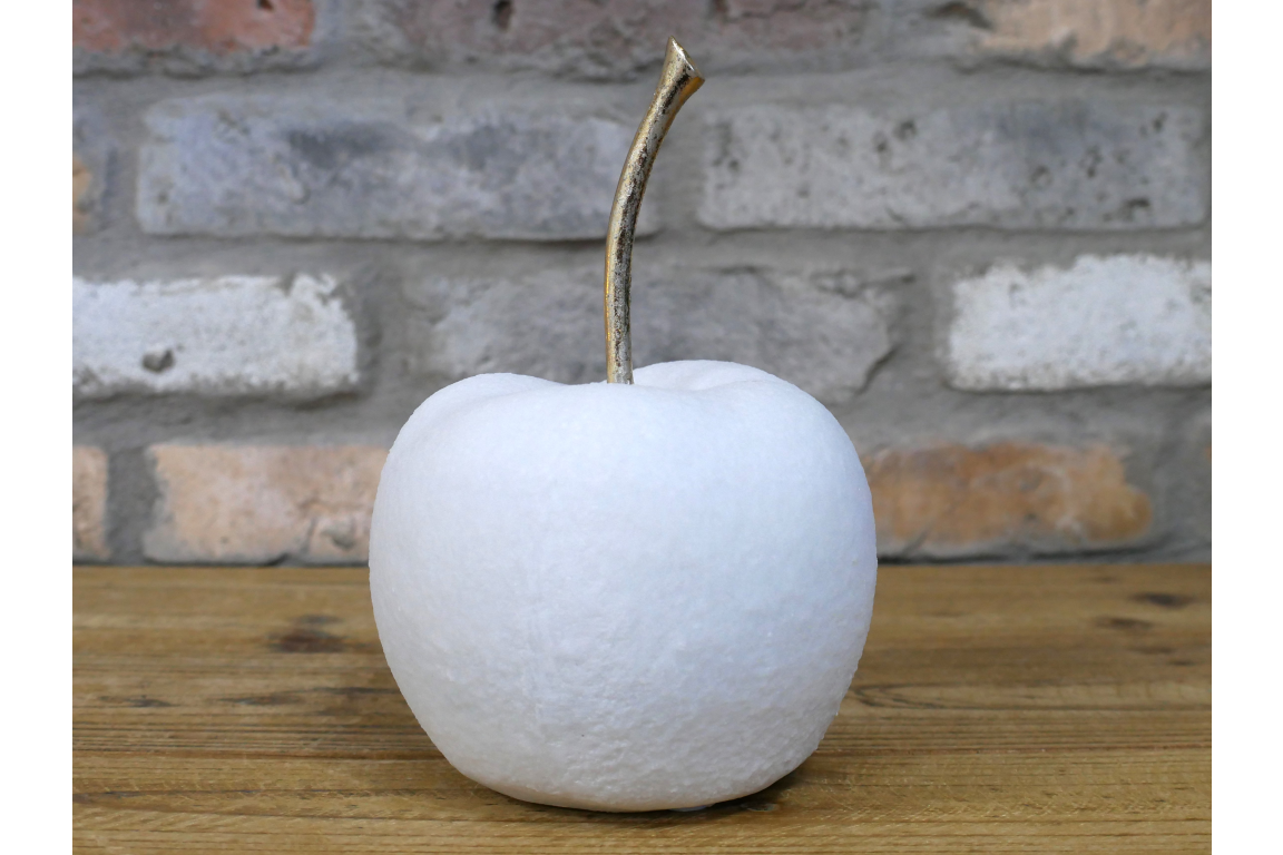 Large quartz white textured apple home decor