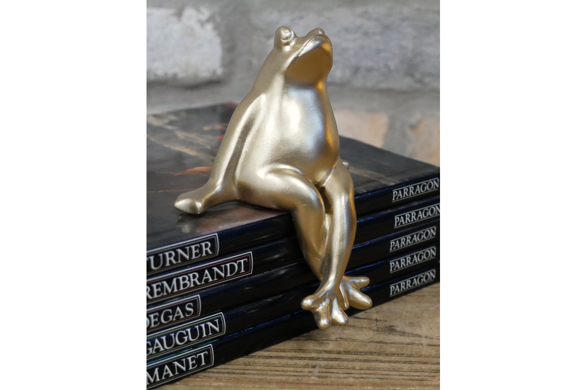 Cross-Legged Gold Frog Ornament