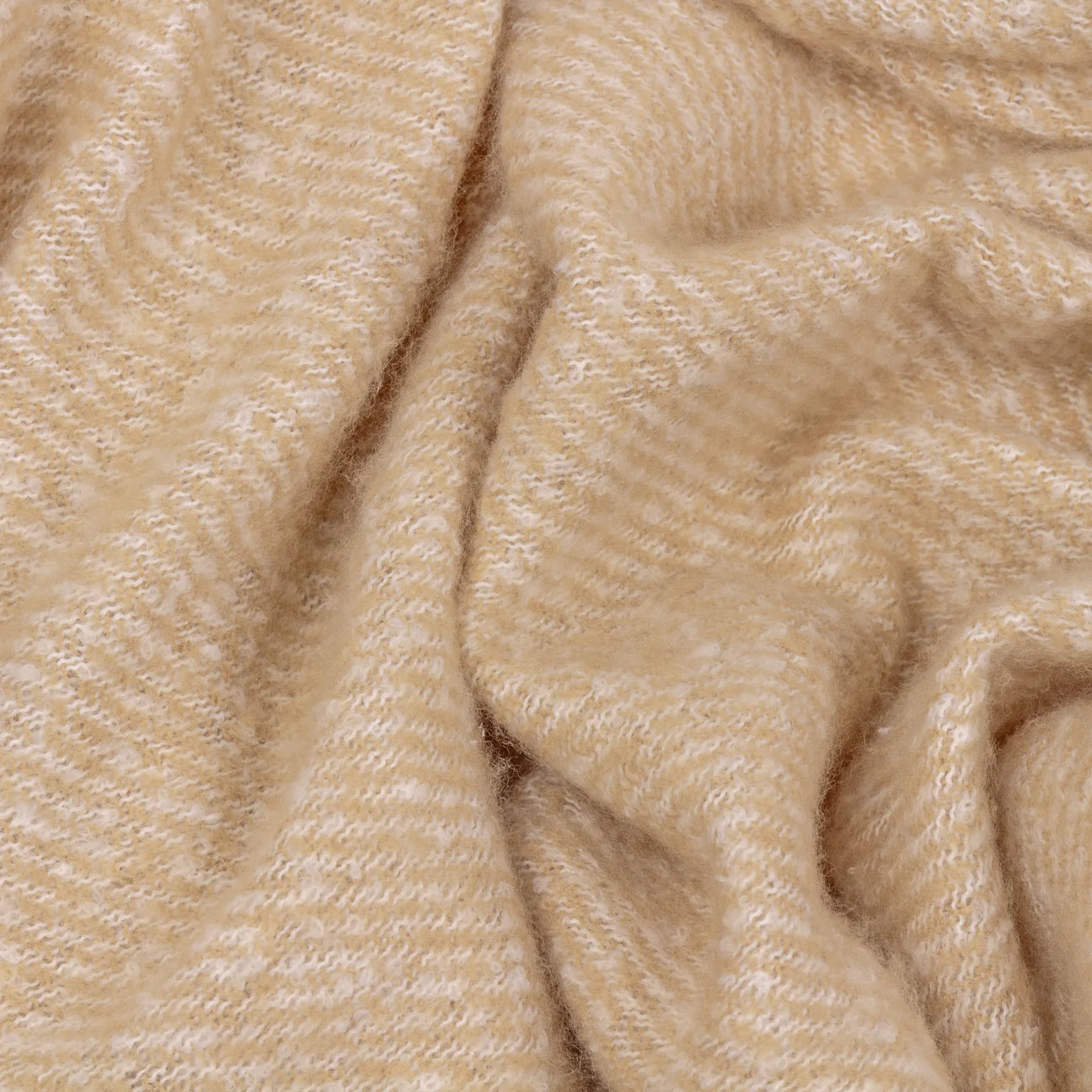 Isla soft woven beige tasseled throw