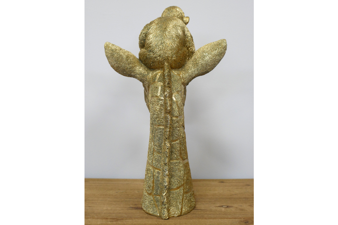 Gold giraffe and monkey decorative statue