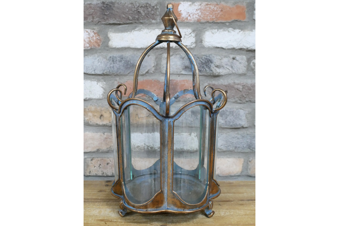 Vintage Metal & Glass Lantern