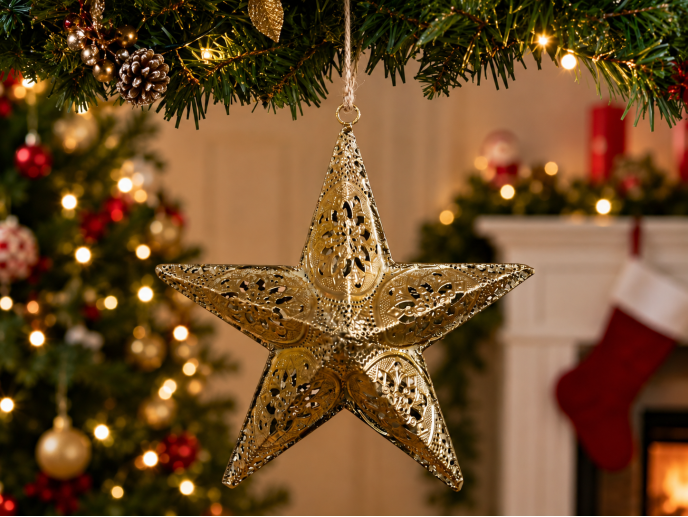 Gold Metal Hanging Star