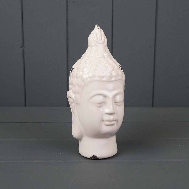 White Ceramic Buddha Head