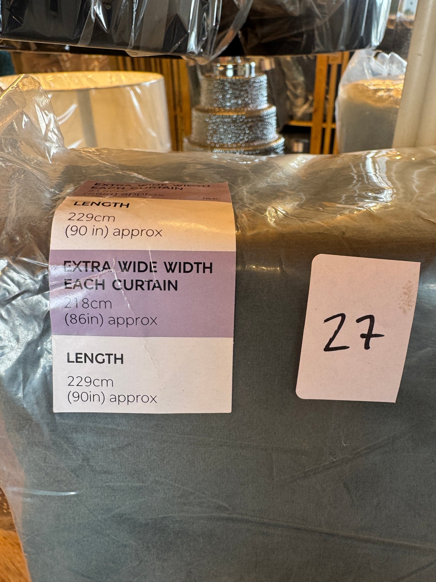 M & S Forest Green Velvet Thermal Pencil Pleat curtains 86 x 90 inch