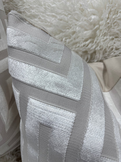 Cream Aztec velvet pattern cushion. 45 x 45cm feather filled (Copy)