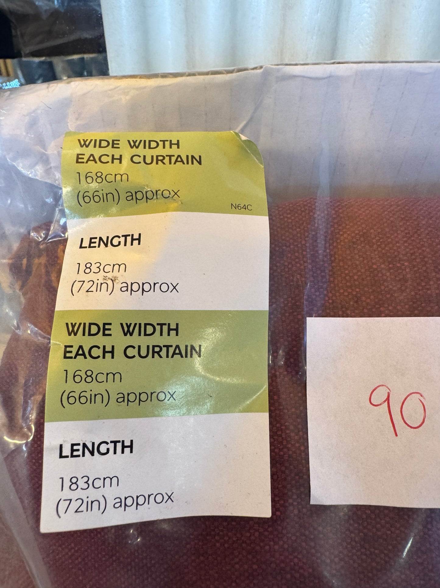 M & S Dark Red Smart Temperature Blackout Brushed Pencil Pleat curtains 66 x 72 inch