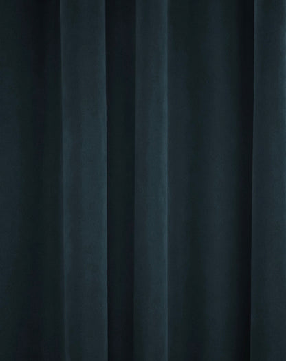 M & S Mid Blue Smart Temperature Velvet Pencil Pleat Curtains 86 x 54 inch