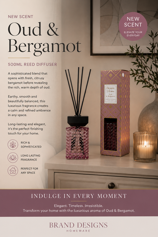 500 ml Oud & Bergamot Reed Diffuser