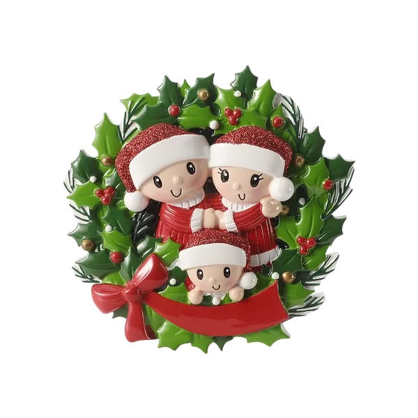 Family wreath Personalised Family Christmas Decoration various family sizes