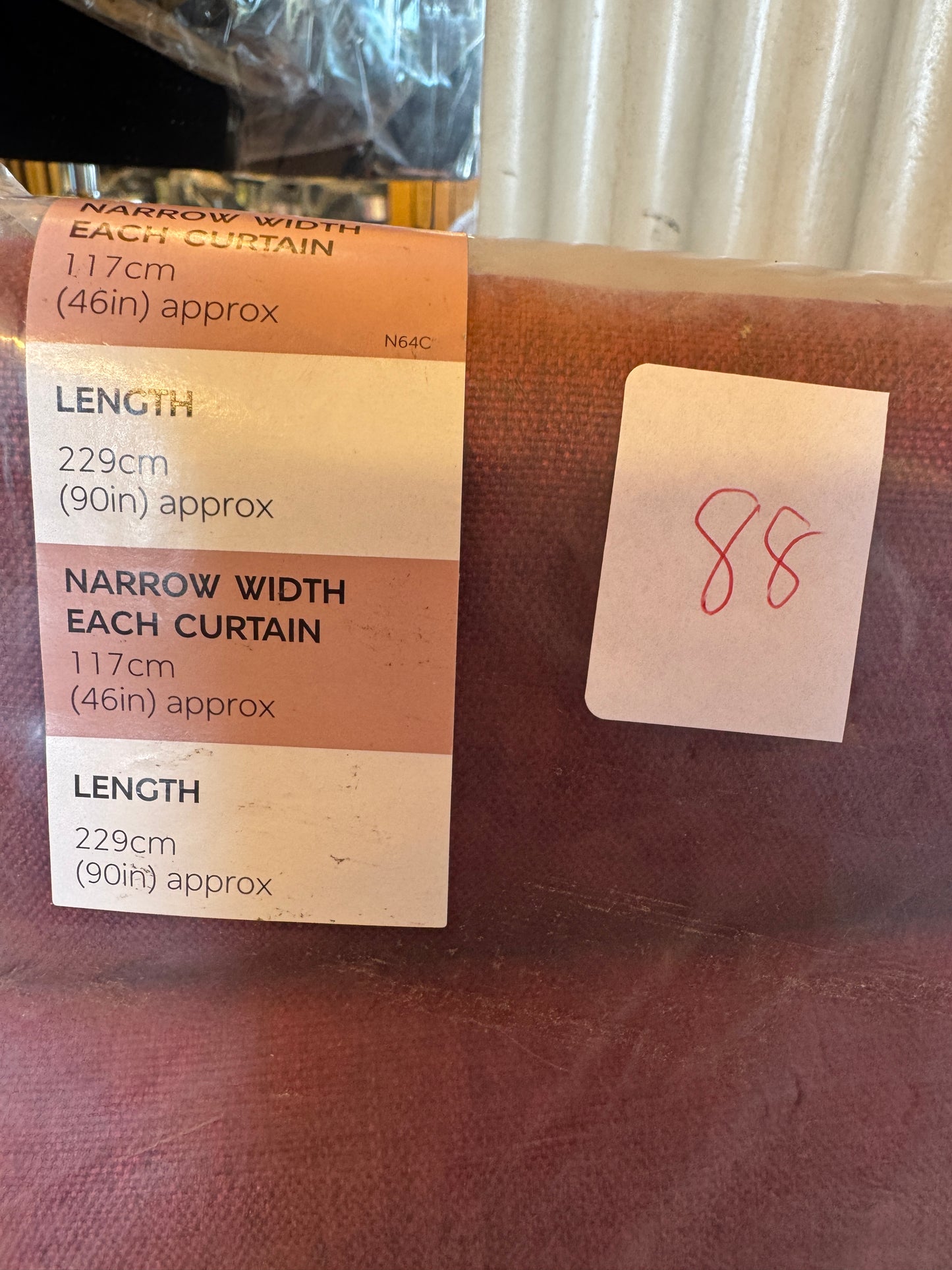 M & S Dark Red Smart Temperature Blackout Brushed Eyelet curtains 46 x 90 inch