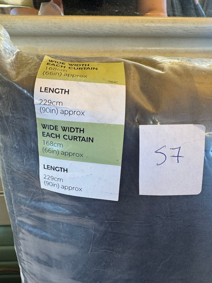 Marks and Spencer mid grey velvet Smart Temperature Blackout Brushed Pencil Pleat Curtains 66 x 90  inch