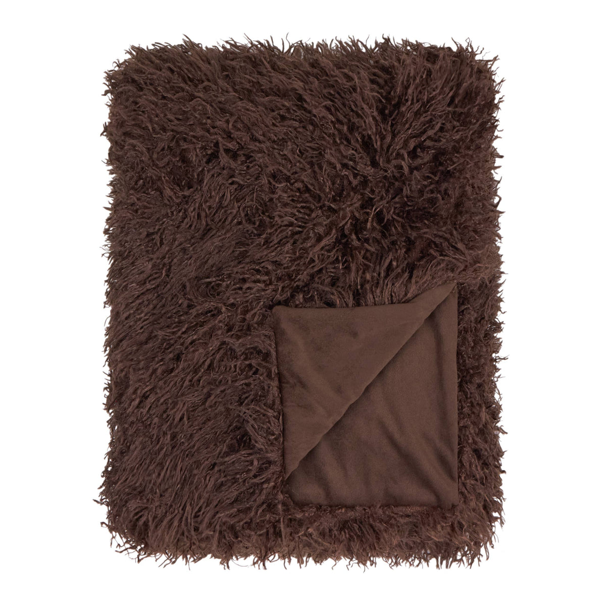 Rowan Faux Fur Throw Chocolate: Chocolate / 130 x 175cm