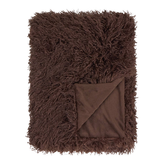 Rowan Faux Fur Throw Chocolate: Chocolate / 130 x 175cm