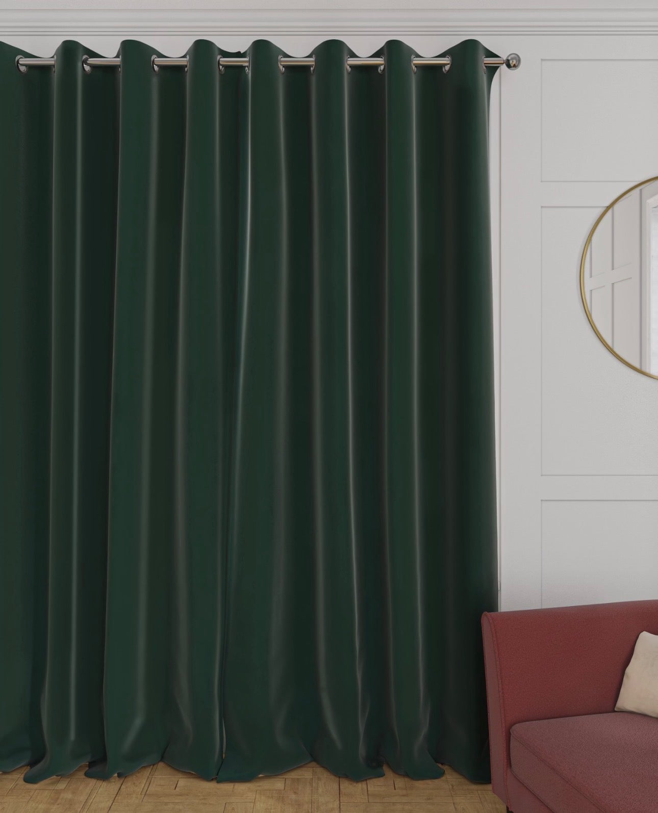 M & S Forest Green Velvet Thermal Pencil Pleat curtains 86x90inch (Copy)