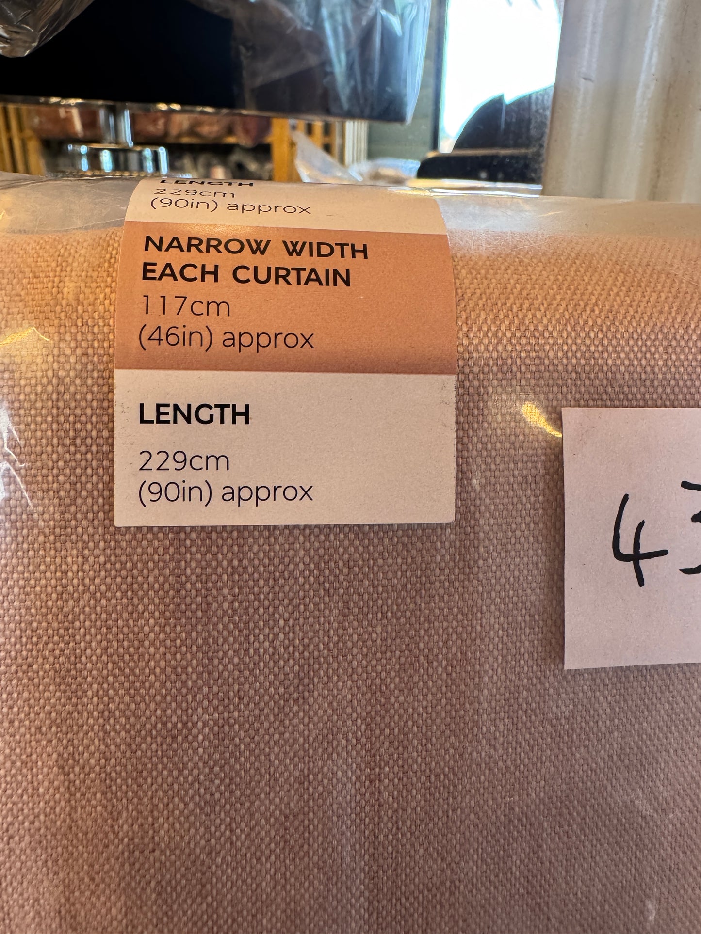 M & S Blush Pink Thermal Blackout Brushed Pencil Pleat Curtains 46 x 90 inch