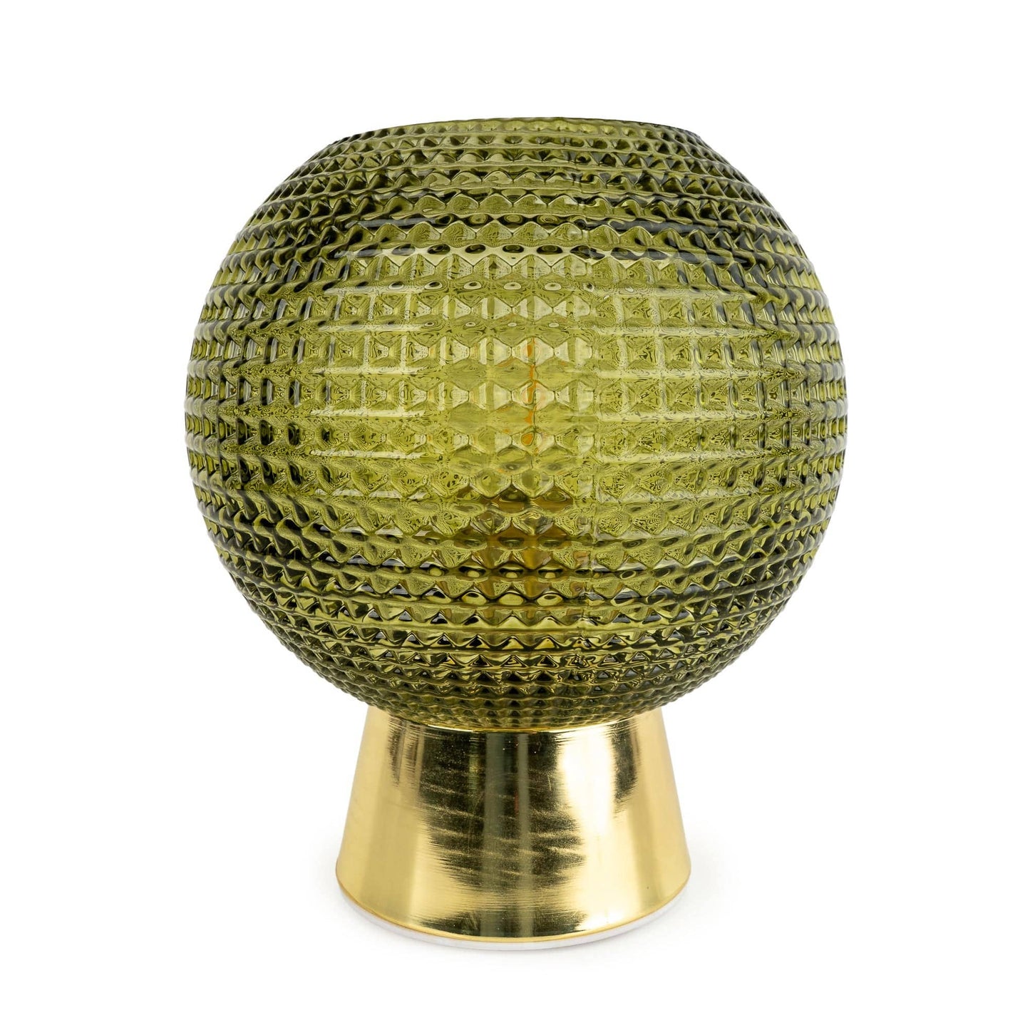 Round LED Dimpled Lamp - Green 1pk