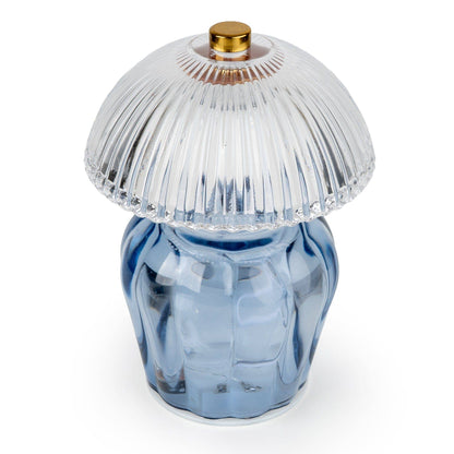 Vintage Ridged Glass LED Table Lamp - Blue 1pk