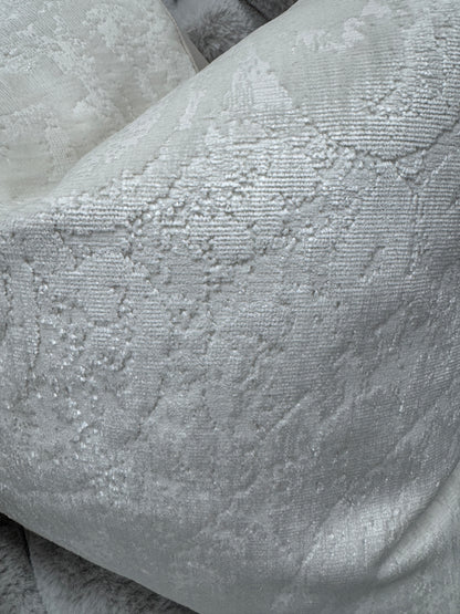 Off White flock velvet cushions 45 x 45cm