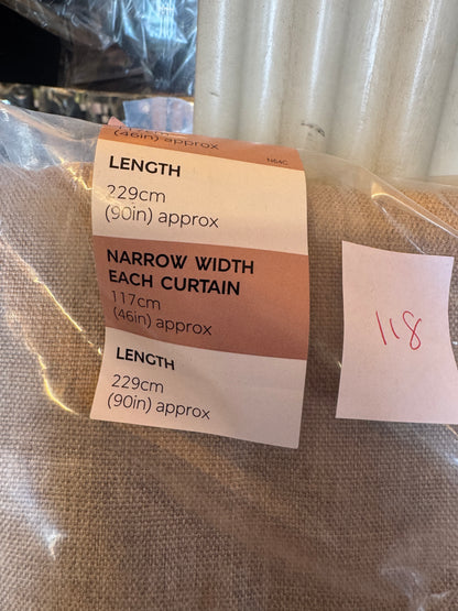 Marks and Spencer  neutral beige  Smart Temperature Blackout Brushed Pencil Pleat curtains 46 x 90 inch