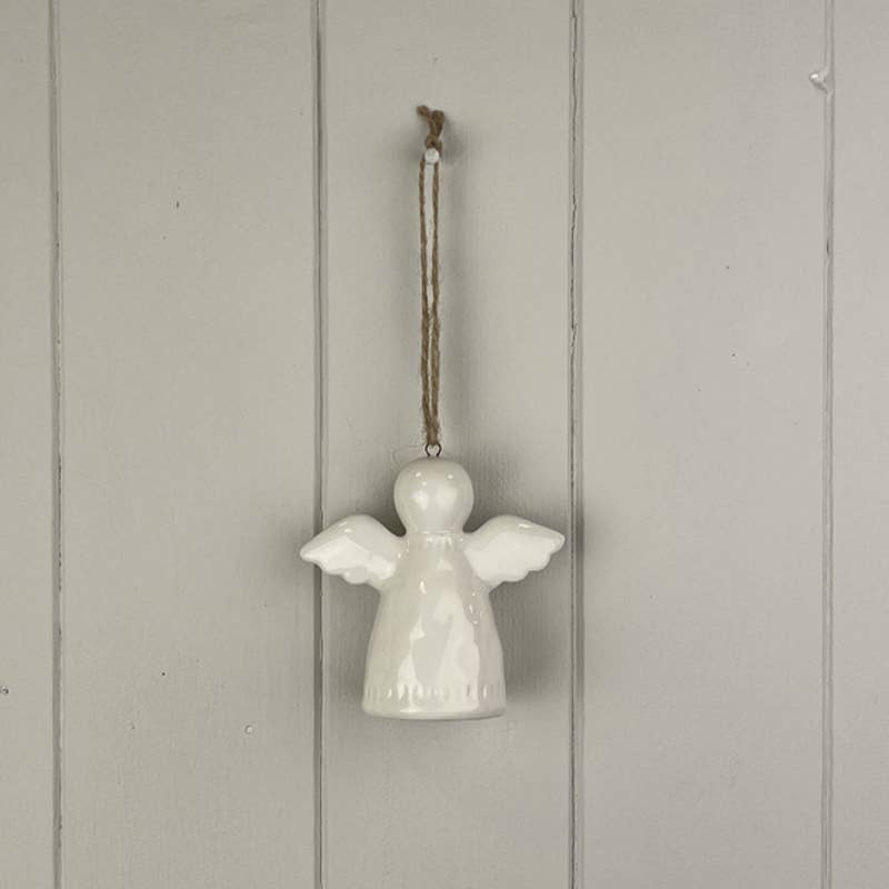 White Ceramic Hanging Angel Decoration