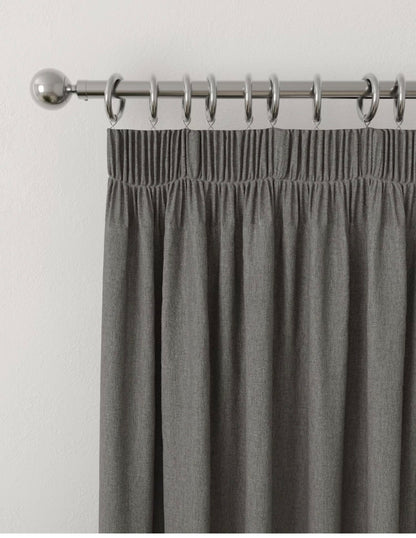 Marks and Spencer Charcoal Grey Smart Temperature Blackout Brushed Pencil Pleat curtains  66 x 54 inch