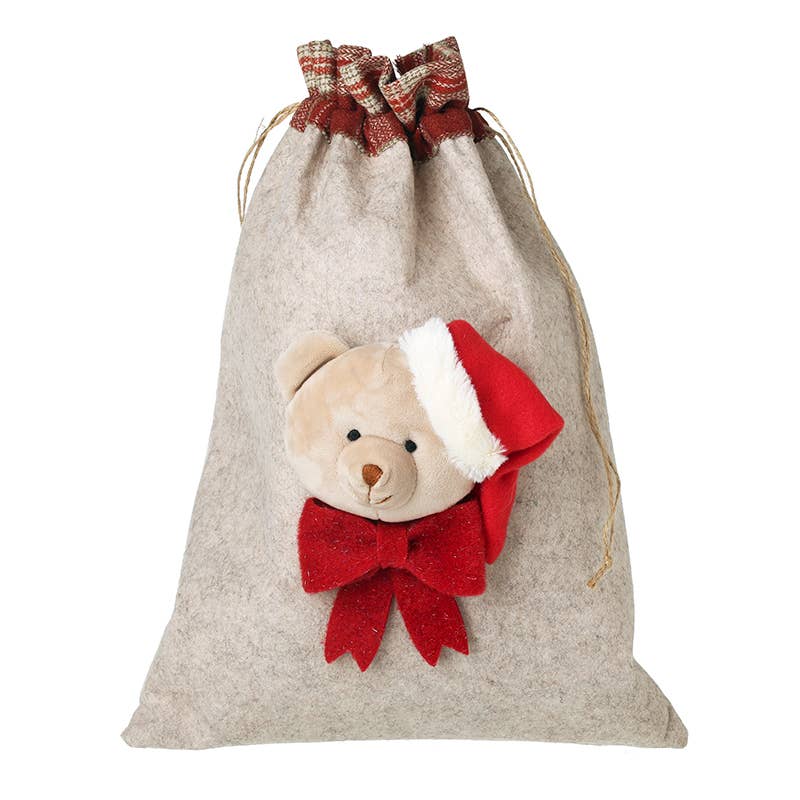 Christmas  -SANTA HAT TEDDY SACK