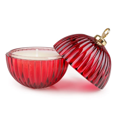 Small Bauble Glass Candle - Red 6pk